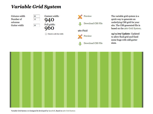 Variablegridsystem in 40+ Useful Online Generators For Web Designers