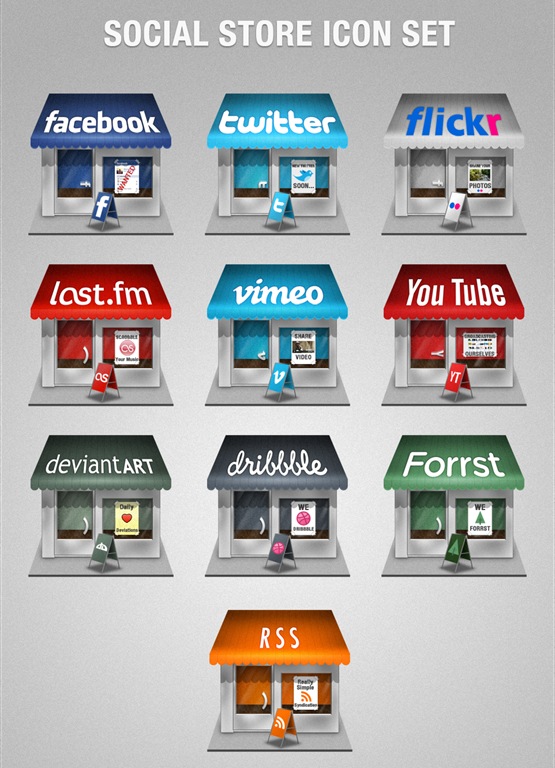 Social Store Icon Set