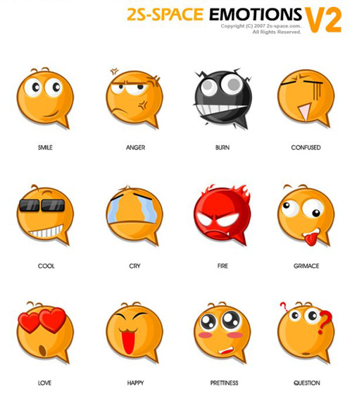 2s space emoticons v2 40 Beautiful Emoticons and Smiley Icon Packs