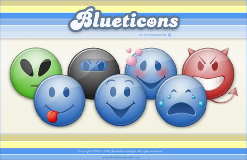 blueticons 40 Beautiful Emoticons and Smiley Icon Packs