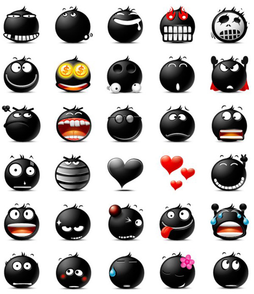 the blacy 40 Beautiful Emoticons and Smiley Icon Packs