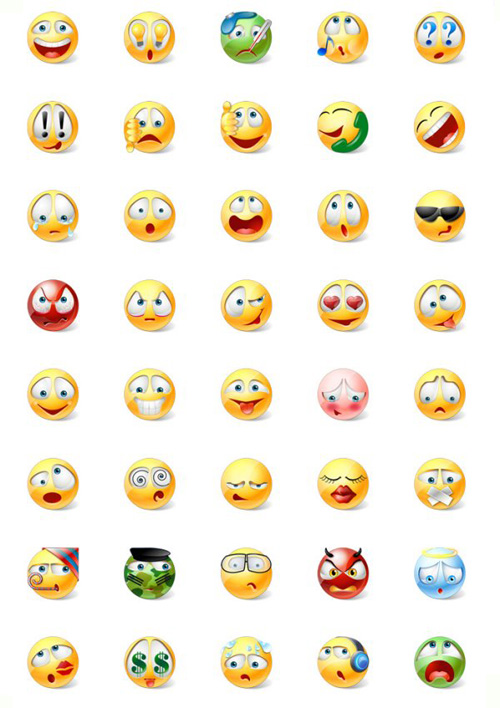 vista style emoticons 40 Beautiful Emoticons and Smiley Icon Packs