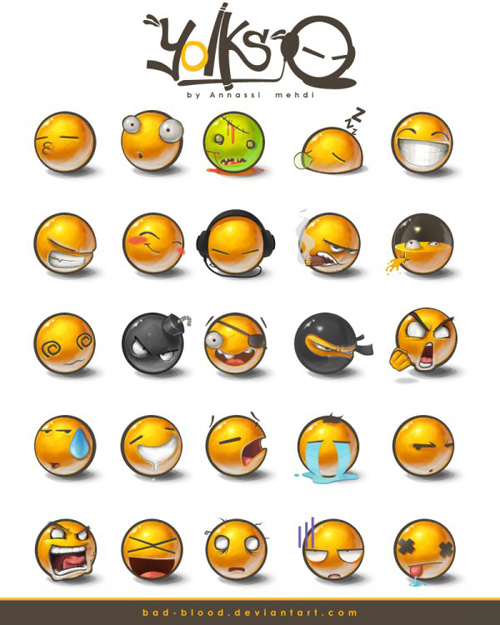 yolks 40 Beautiful Emoticons and Smiley Icon Packs