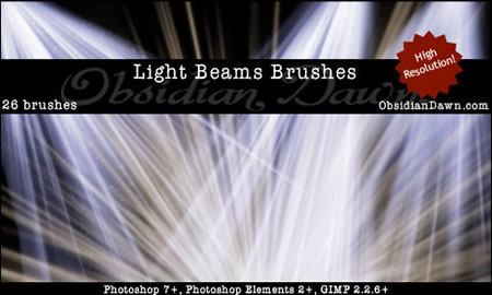 Light Beams + Rays Brushes (26 Brushes)