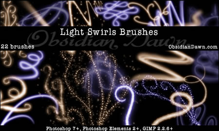 Light Swirls Brushes (22 Brushes)