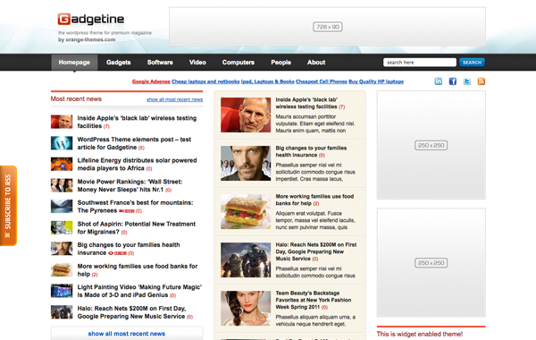 Gadgetine WordPress Theme