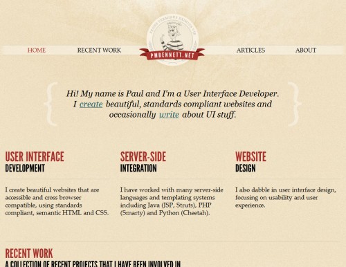 pmbennett 500x386 30 Beautifully Hand Crafted HTML5 Websites