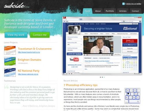 subcide 500x386 30 Beautifully Hand Crafted HTML5 Websites