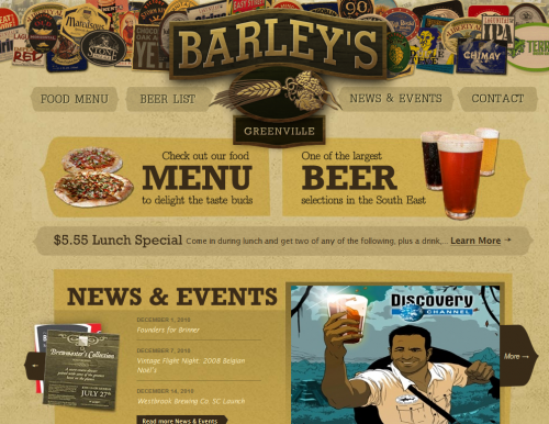 barleysgville 500x386 31 Creative Beer Based Websites