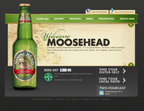 moosehead 500x386 31 Creative Beer Based Websites