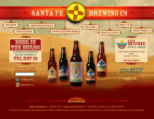 santafebrewing 500x386 31 Creative Beer Based Websites