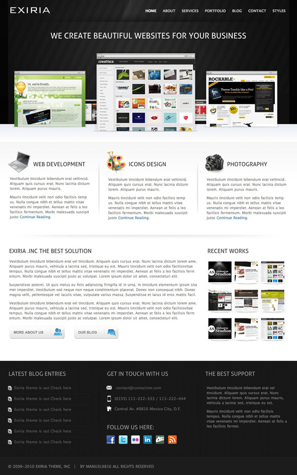 exiria theme 35 Awesome Premium Wordpress Themes of November 2010