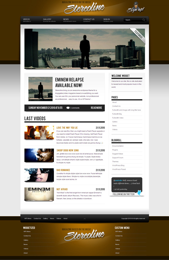 stereoline theme 35 Awesome Premium Wordpress Themes of November 2010