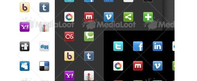 MediaLoot Social Media And Blogging Icon Set