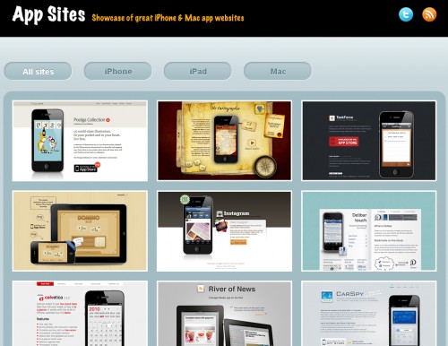 appsites 500x386 Top 35 CSS Galleries For Web Design Inspiration