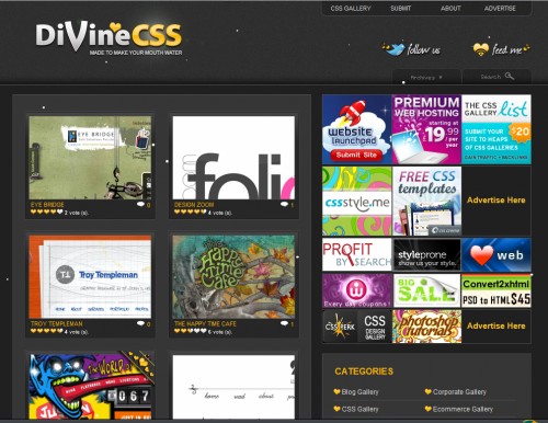 divinecss 500x386 Top 35 CSS Galleries For Web Design Inspiration