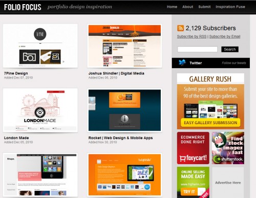 foliofocus 500x386 Top 35 CSS Galleries For Web Design Inspiration