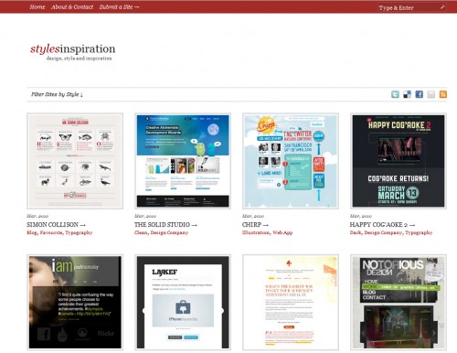 stylesinspiration 500x386 Top 35 CSS Galleries For Web Design Inspiration