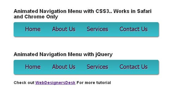 jQuery Menu Tutorials