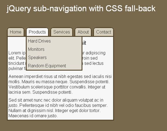 jQuery Menu Tutorials