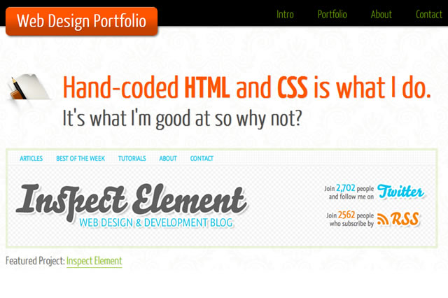 One Page Portfolio (HTML5 and CSS3)