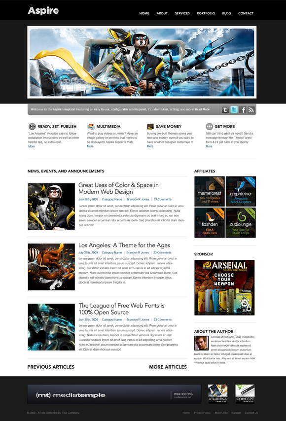 aspire The Ultimate Roundup: 70 Best Premium WordPress Themes of 2010