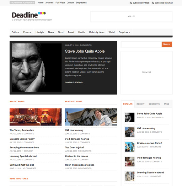 deadline The Ultimate Roundup: 70 Best Premium WordPress Themes of 2010