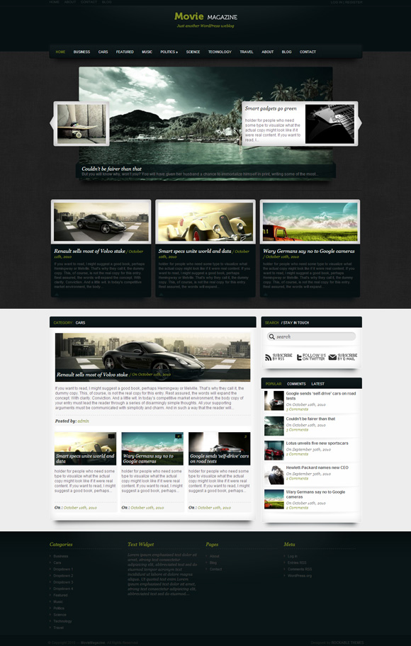 movie magazine The Ultimate Roundup: 70 Best Premium WordPress Themes of 2010