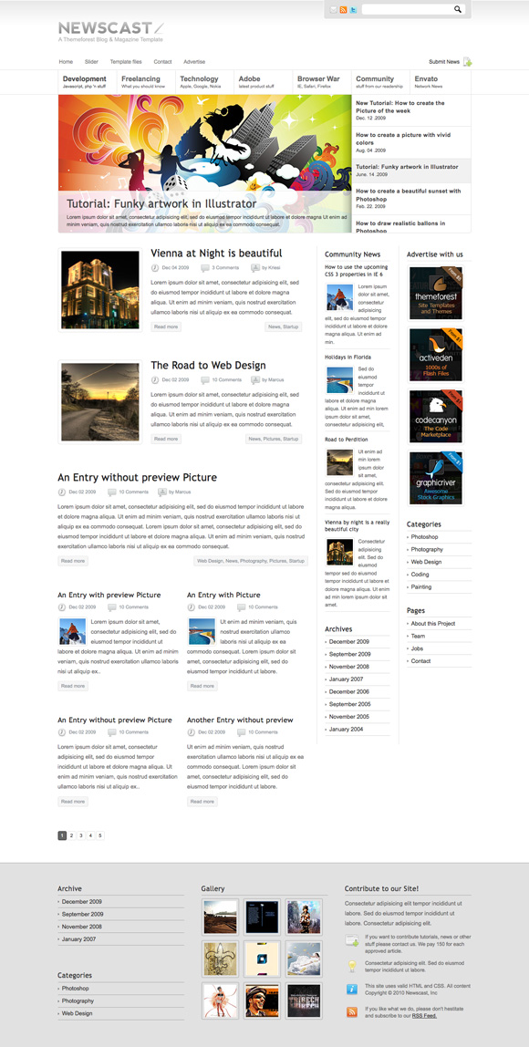 newscast wp theme The Ultimate Roundup: 70 Best Premium WordPress Themes of 2010