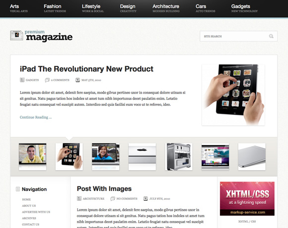 premium magazine The Ultimate Roundup: 70 Best Premium WordPress Themes of 2010