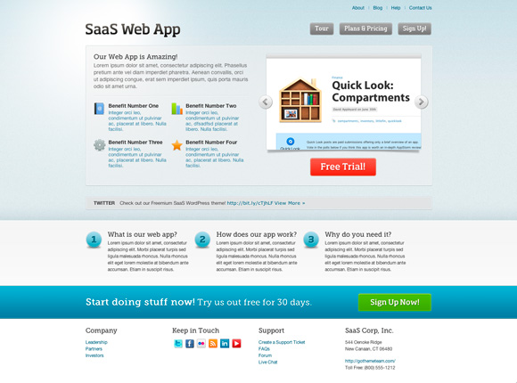 saas web app The Ultimate Roundup: 70 Best Premium WordPress Themes of 2010