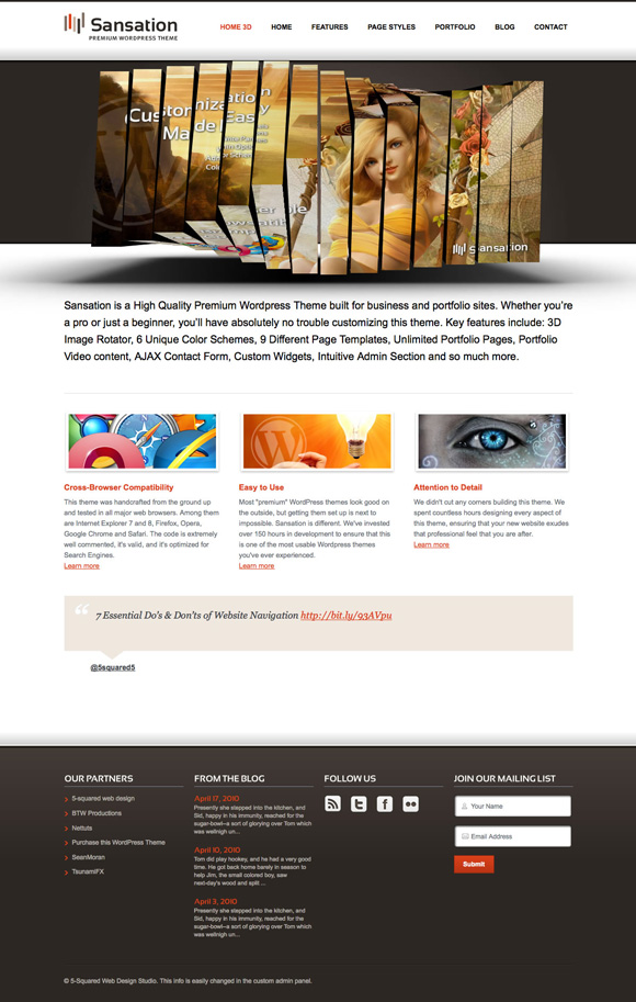 sansation wp theme1 The Ultimate Roundup: 70 Best Premium WordPress Themes of 2010