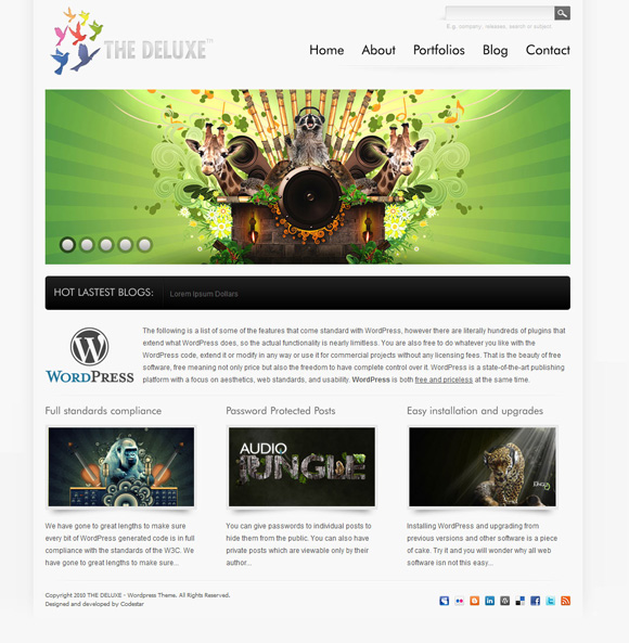 the deluxe The Ultimate Roundup: 70 Best Premium WordPress Themes of 2010