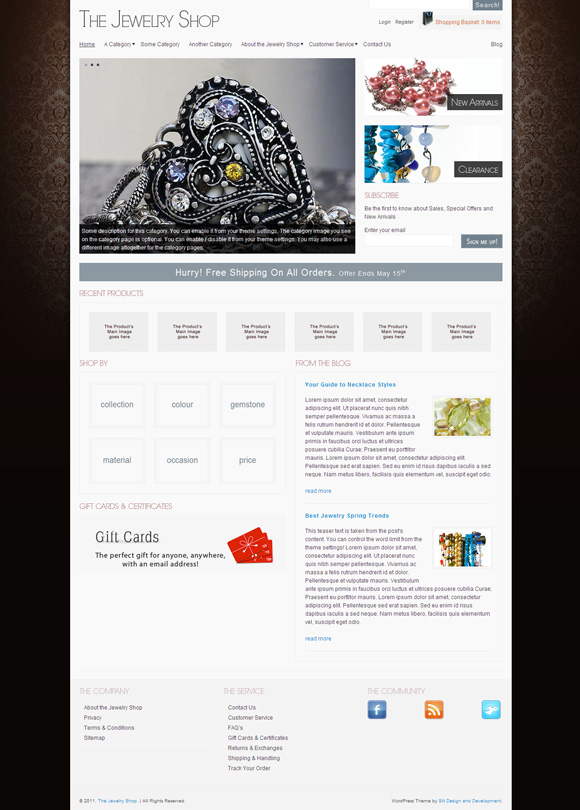 the jewelry shop The Ultimate Roundup: 70 Best Premium WordPress Themes of 2010