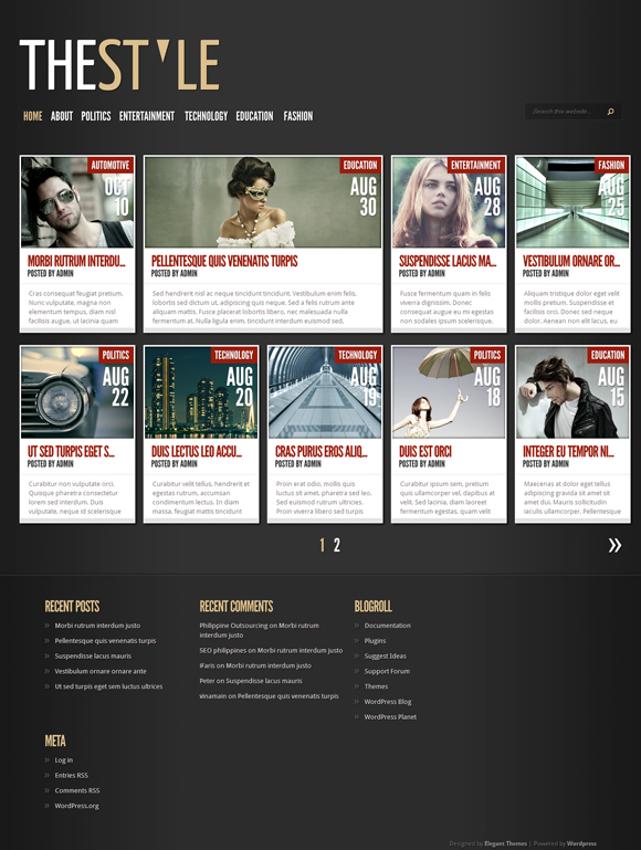 the style The Ultimate Roundup: 70 Best Premium WordPress Themes of 2010