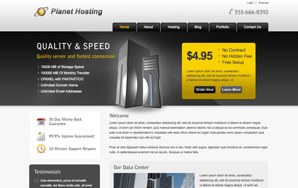 Planet Hosting - Hosting WordPress Theme