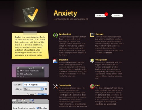 Anxiety 500x387 35 Beautiful Mac App Web Designs