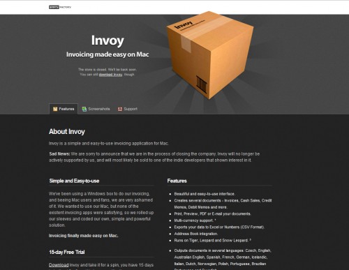 Invoy 500x387 35 Beautiful Mac App Web Designs