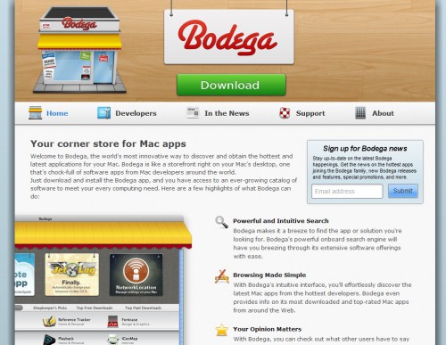 appbodega 500x387 35 Beautiful Mac App Web Designs