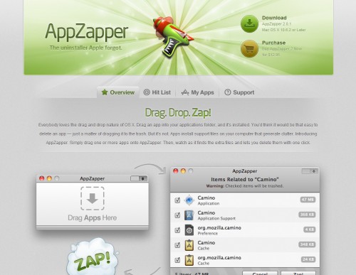 appzapper 500x387 35 Beautiful Mac App Web Designs