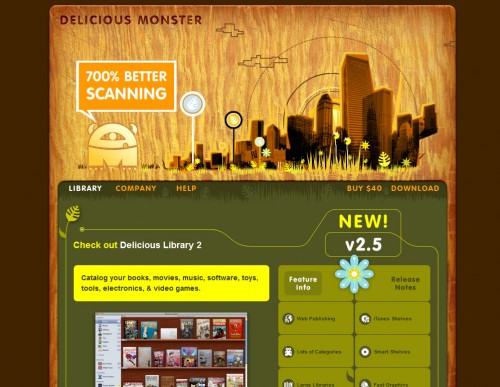 delicious monster 500x387 35 Beautiful Mac App Web Designs