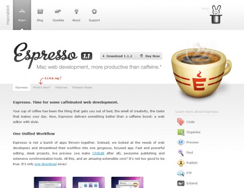 espresso 500x387 35 Beautiful Mac App Web Designs