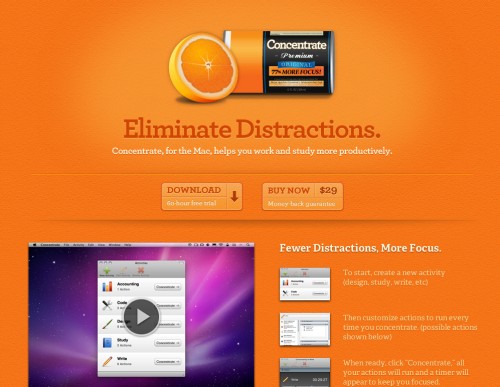 getconcentrating 500x387 35 Beautiful Mac App Web Designs