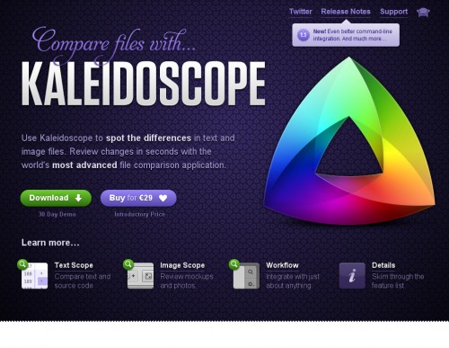 kaleidoscopeapp 500x387 35 Beautiful Mac App Web Designs