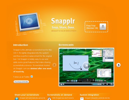 snapplr 500x387 35 Beautiful Mac App Web Designs