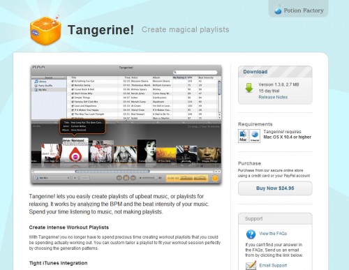 tangerine 500x387 35 Beautiful Mac App Web Designs