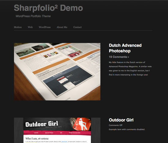 sharpfolio 45 Clean and Beautiful Minimalist Wordpress Themes