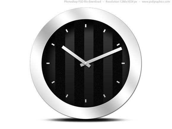 Modern black clock icon