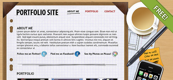 Free PSD Portfolio Layout