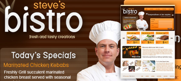 Steve’s Bistro Free Photoshop Template